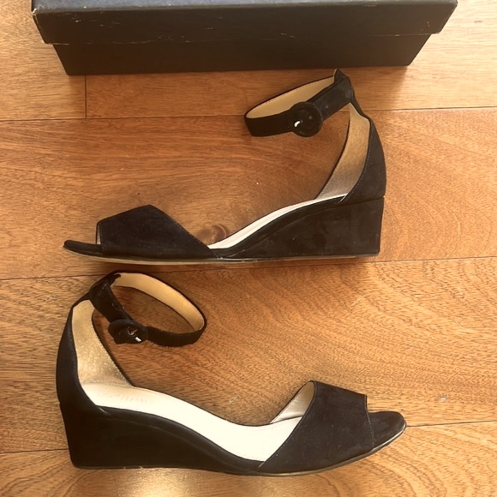JCREW -Suede Laila Wedge Shoe Sandal